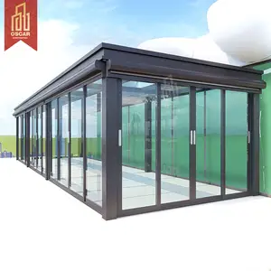 框架光墙日光室外壳玻璃日光室库存防锈铝，带折叠隔热冬季钢化玻璃