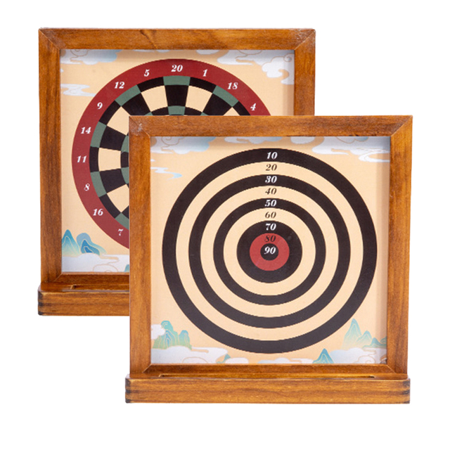 Wood Magnetic Tabletop Games Dart Tray Set