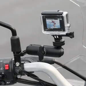 Motosiklet bisiklet kamera tutucu gidon ayna montaj braketi kamera spor kamera Metal standı için aksiyon kameraları aksesuarı