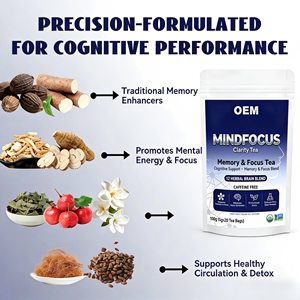 Té MINDFOCUS Clarity Memory Focus OEM, Mezcla de 12 Hierbas para el Cerebro, Apoyo Cognitivo, Sin Cafeína, 20 Bolsitas de Té, Caja de 100g, Orgánico - Product Image 5