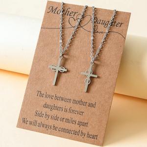 Collier pendentif de mode pour femme, bijoux fins, ensemble de colliers en acier inoxydable, cadeau fête des Mères - Product Image 2