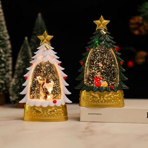 New LED Plastic Inject Water Christmas <b>Tree</b> <b>Lights</b> Snowman Gift Decorations Snowflake Music Box <b>Light</b> up - Product Image 2