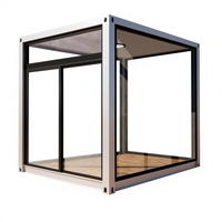 Cabine en verre modulaire et portable pour la construction, maison mobile, maison capsule, conteneur préfabriqué, véranda et serre