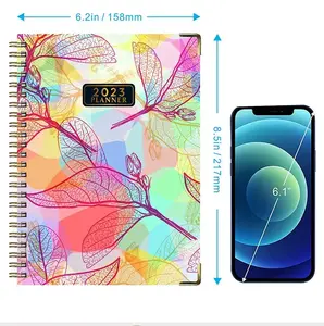 Venda quente Novo 2023 Inglês Notebook Notepad A5 Bobina Planejamento Trabalho Movimento Relógio No Cronograma Livro Com Índice De Escada