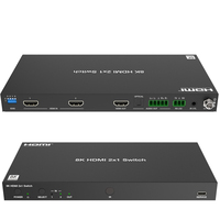8K HDMI Switch 2 en 1 Out,4K 120Hz 3 puertos HDMI 2,1 Selector Box con control remoto API para sistema de cine en casa