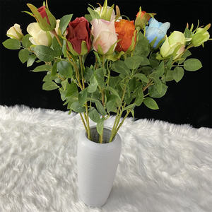 Commercio all'ingrosso moderno Design innovativo lungo 3 teste gomma Zixia fata <span class=keywords><strong>rosa</strong></span> artificiale Fower dekoration - Product Image 2