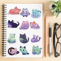 50 autocollants amusants de chats anime, imperméables, pour décorer ordinateurs portables, tasses, skateboards, vélos, bagages, pour adolescents et adultes, autocollants en vinyle