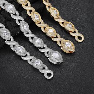 Hip Hop Eye of Horus Cuban <b>Chain</b> 15MM <b>Iced</b> Out CZ Zircon Eyes Shape Big Diamond Cuban Link <b>Chain</b> Bracelet Necklace - Product Image 6
