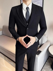 Nhà Máy Tùy Chỉnh Thiết Kế OEM Odm Ngực Quần Áo Người Đàn Ông Phù Hợp Với Kinh Doanh Giản Dị Rắn Màu Sắc Phù Hợp Với Đám Cưới Ăn Mặc Với Áo Và Quần - Product Image 5