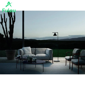 Sofá de <span class=keywords><strong>Exterior</strong></span> Moderno y Duradero de Aluminio, Resistente al Agua, con Cojín Cómodo, Sillón de Jardín <span class=keywords><strong>para</strong></span> Patio, Villa, Hotel - Product Image 2