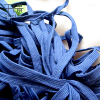 Cordon plat doux en mélange polyester-coton enduit, écologique, fourni directement par l'usine RF12, idéal pour vêtements, chaussures, sacs, cordons de serrage ou crochets.