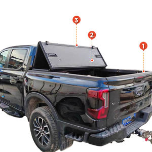 Couverture de lit de camion de ramassage dur Tri couverture de tonneau en aluminium pliante pour Navara 2024 Maverick <span class=keywords><strong>Ranger</strong></span> tacoma Bt-50 Amarok Hilux - Product Image 3