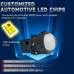 Proyector de Lente Bi-LED de 70W y 3 Pulgadas para Automóvil, Faro LED de Haz Único/Doble, H4 6000K, Impermeable, Súper Brillante, Alta Potencia, Venta al Por Mayor - Product Image 5