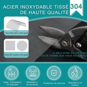 Malla de Acero Inoxidable 304 de 30 Mallas, Tejido Liso, Anti-Roedores, 30.5cm X 205cm, para Cortar, Doblar, para Aviarios/Jardines, Mosquitera - Product Image 4