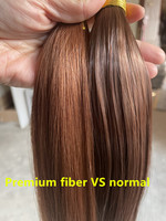 Extension de cheveux en fibre douce de qualité supérieure naturelle droite soyeuse au crochet en vrac 24 30 pouces sensation de cheveux humains