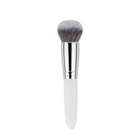 Ensemble de 7 pinceaux de maquillage de luxe haut de gamme en poils de chèvre, manche en bois, blanc, professionnel, kit de voyage portable, logo personnalisé, vente en gros