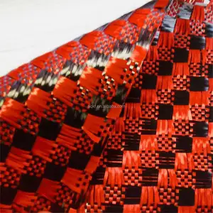 3K240G Wheat Spike Red Carbon Fiber Kevlar Blended Fabric For Automobile Refitted Sporting Goods