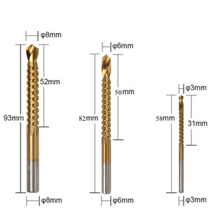PMS 6 pièces jeu de forets Punte Per Trapano 50 tailles de pas totales jeu de forets étagés revêtus de titane pour métal et bois - Product Image 3