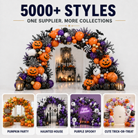 Kit d'arche de ballons d'Halloween personnalisable, guirlande de ballons DIY, toile de fond sur le thème effrayant, fournitures de décoration pour fête d'Halloween