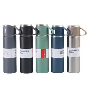 Coffret Cadeau d'Affaires : Bouteille Isotherme Double Paroi en Acier Inoxydable 304 Anti-Fuite avec Logo Personnalisé et 3 Couvercles – Idéale pour les Déplacements - Product Image 5