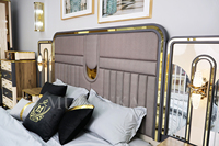 Meubles de chambre à coucher en bois personnalisables de luxe, ensemble de matelas double pour lit king-size ou queen-size avec fonction de rangement pour un usage domestique