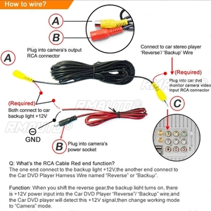 Juego de Cámaras de Visión Trasera para Renault Clio 4 IV 2012-2019, Visión Nocturna Clara, RCA con Cable Adaptador de 24 Pines - Product Image 5