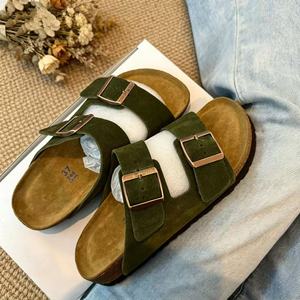 Sandalias <span class=keywords><strong>Birkenstock</strong></span> Arizona de Gamuza con Plataforma Acolchada de Piel Vacuna, Estampadas, Tipo Mocasín, Antideslizantes con Suela de <span class=keywords><strong>Goma</strong></span> - Product Image 1