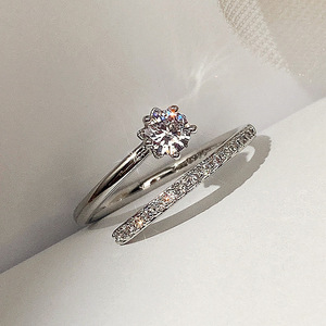 Anello di Diamanti F1354, Taglio Brillante Naturale Rotondo, Anello di Fidanzamento Classico, Gioielli da Donna - Product Image 3