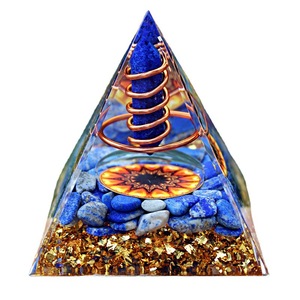<b>Crystal</b> <b>Chip</b> Pyramid Resin Epoxy Craft Desktop Ornament Lapis Lazuli Sunflower Home Decoration Collectible Gift - Product Image 5