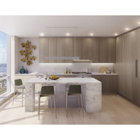 Meuble de cuisine modulaire moderne HANSE avec structure en contreplaqué et MDF, finition mélaminée, prêt à l'emploi avec évier