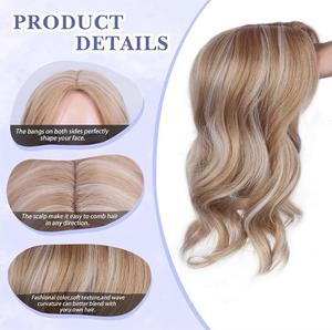 ท็อปเปอร์ผมขนาดใหญ่สำหรับผู้หญิง เพิ่มวอลลุ่มเต็มศีรษะ แสกกลาง ติดกิ๊บ วิกผมสังเคราะห์แบบลอน สำหรับสวมใส่ทุกวัน - Product Image 4
