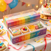 Boîte en carton transparente personnalisée avec logo pour l'emballage et la présentation de gâteaux, biscuits et pâtisseries – Vente en gros