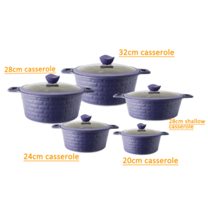 Juegos de utensilios de cocina de <span class=keywords><strong>aluminio</strong></span> <span class=keywords><strong>fundido</strong></span> a presión para cocina al por mayor juego de ollas de cocina antiadherentes con revestimiento de granito - Product Image 6