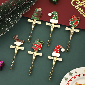 Christmas Wine Opener Set Brass Metal Santa Hat Gift Box Dog <b>Bear</b> Shape Corkscrew Holiday Party Decorative <b>Bottle</b> Opener - Product Image 4