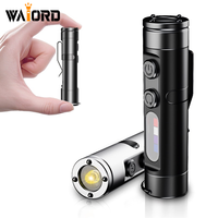 Mini lampe torche LED WAIORD, porte-clés, portable, rechargeable par USB, torche à lumière rouge de poche, pour survie en extérieur, allume-cigare