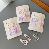 4PCS/Set Jepit Rambut Mini Bentuk Bintang Persegi Panjang Warna Cerah, Jepit Rambut Logam BB, Aksesoris Rambut Anak
