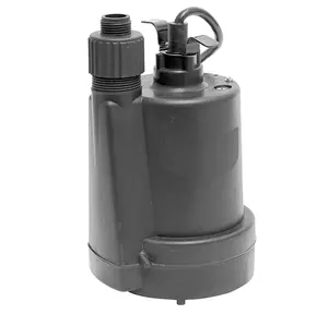 Submersible Utility Pump Portable Electric Water Removal Pump 1/4HP Thermoplastic Utility Pump