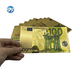 Envío Gratuito, Billete de Banco Personalizado de <span class=keywords><strong>5</strong></span>, 10, 20, 50, 100, 200, 500, 1000 <span class=keywords><strong>Euros</strong></span>, Billete de Banco de Papel de Oro de 24k - Product Image 3
