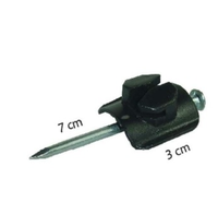 Isolateur robuste à clouer pour poteau en bois de clôture électrique avec clou de 70 mm, compatible avec fil de 2 mm et polycorde, protection UV
