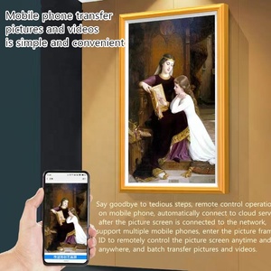 Cadre <span class=keywords><strong>photo</strong></span> numérique écran d'<span class=keywords><strong>art</strong></span> vidéo Wifi/bt montage mural électronique NFT fabriqué en Chine GPX écran LCD cadre en bois FCC 1920*1080 - Product Image 4