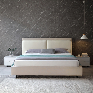 Moderno comodo <span class=keywords><strong>letto</strong></span> King-Size con testiera in <span class=keywords><strong>tessuto</strong></span> morbido <span class=keywords><strong>per</strong></span> camera da <span class=keywords><strong>letto</strong></span> massello in legno di quercia e metallo <span class=keywords><strong>per</strong></span> uso domestico - Product Image 3