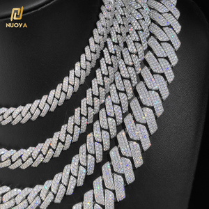 Collana Hip Hop con Catena Cubana Diamantata 10/12/15/20mm per Uomo, Placcata Argento, Stile Miami con Zirconi Cubici - Product Image 2