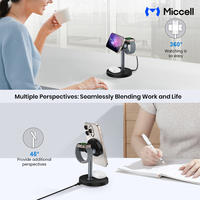 Chargeur sans fil magnétique 3-en-1 Miccell OEM 25W à charge rapide pour téléphones avec protection de contrôle de température pour montres