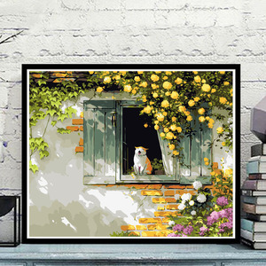 Pintura artesanal por números, Kit de flores sobre lienzo, cuadro de flores, pintura al óleo, arte de pared de casa, decoración del hogar, accesorios de habitación - Product Image 5