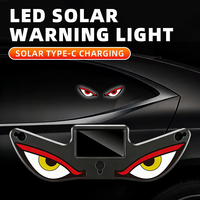 Luz de Advertencia con Sensor de Movimiento Tipo Ojo de Demonio, Alimentada por Energía Solar y USB-C, para Ventanas de Automóviles - Decoración para Modificación/Actualización