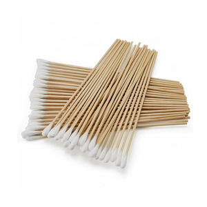 100Pcs Dùng Một Lần Dài Bông Gạc Đầu Duy Nhất Mở Rộng Lông Mi Keo Loại Bỏ Công Cụ Lint Miễn Phí Trang Điểm Bàn Chải Gỗ Dính Chất Liệu - Product Image 6