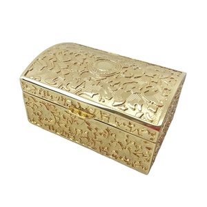 Metal rectangular jewelry box zinc alloy hinge jewellery box in gold plated