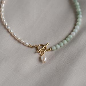 Collar Clásico Chapado en Oro con Cuentas de Piedras Naturales y Gemas, con Perlas de Yoga, para Joyería Unisex - Product Image 5