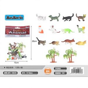 Juego de 12 Figuras de Gatos de Plástico, Juguetes de Animales para Fiestas Infantiles, Recuerdos de Fiesta, Marca Peiyong, Modelo 10039 - Product Image 1