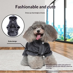 Accappatoio per Cani in Flanella di Poliestere, Stile Moderno, per Bulldog Francese e Gattini di Piccola/Media Taglia, Abbigliamento per Animali Domestici Stile Hotel per Tutte le Stagioni - Product Image 4